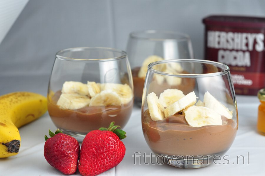 Gezonde chocoladepudding met banaan