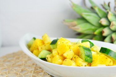 Frisse ananas-komkommersalade