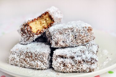 Gezonde kokos-lamingtons