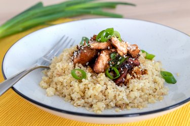 Zalm in Teriyakisaus met bulgur